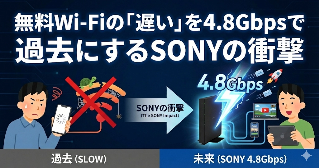 無料Wi-Fiの「遅い」を4.8Gbpsで過去にするSONYの衝撃工事1回・追加料金0円で解禁