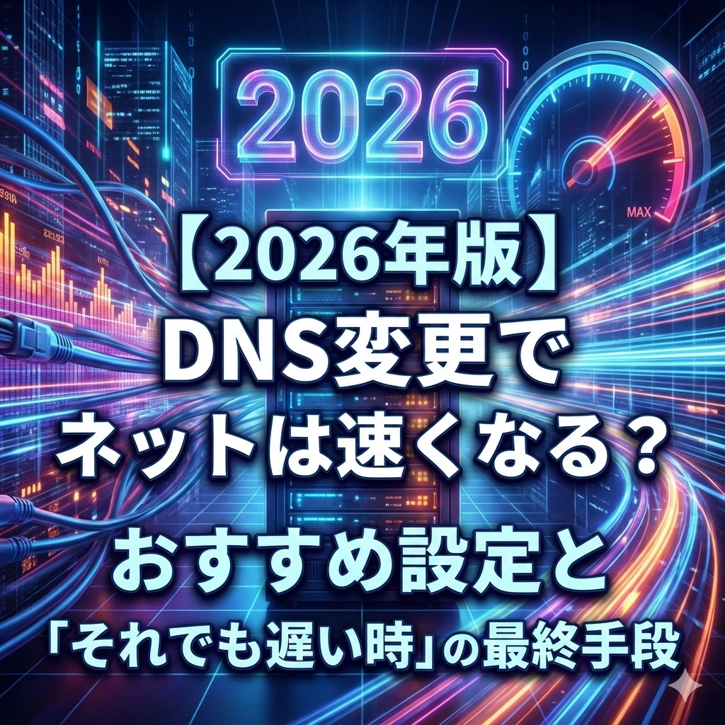 【2026年版】DNS変更でネットは速くなる？ おすすめ設定と「それでも遅い時」の最終手段