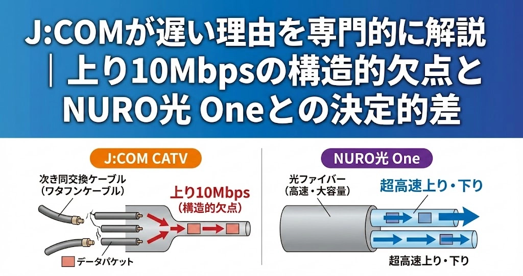 J:COMはなぜ遅い?繋がらない? 320Mの限界とNURO光 Oneへの乗り換え結論【2026年版】