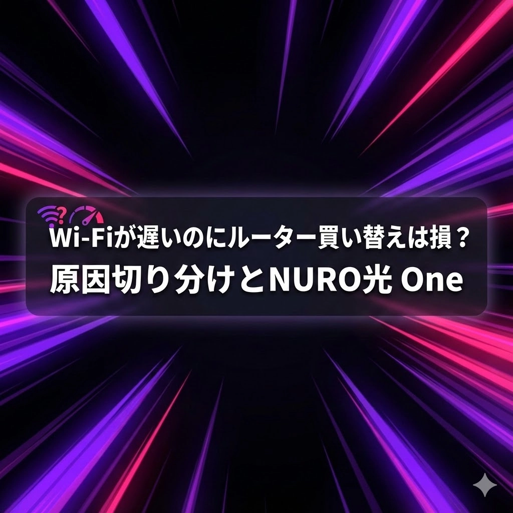 Wi-Fiが遅いのにルーター買い替えは損？原因切り分けとNURO光 One