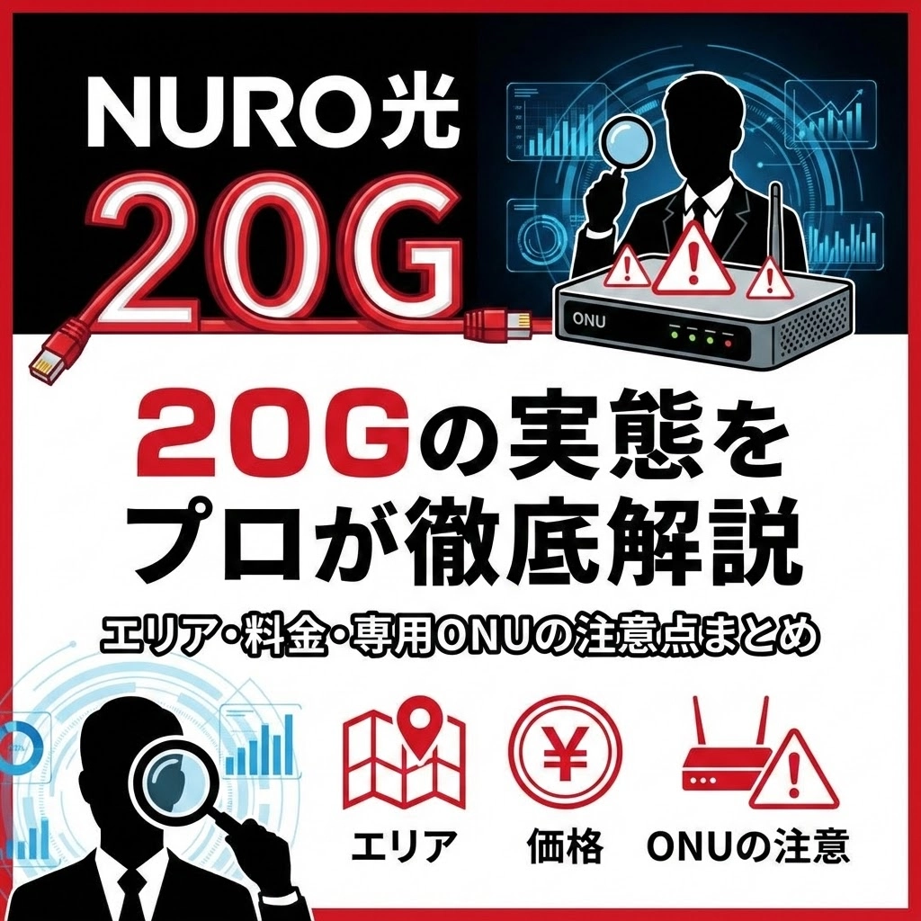 NURO光 20Gの実態を プロが徹底解説 エリア・料金・専用ONUの注意点まとめ