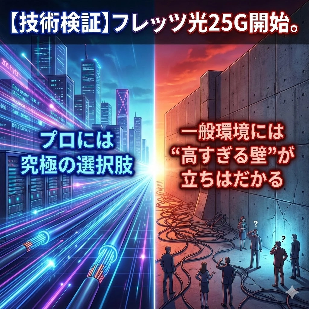 【技術検証】フレッツ光25G開始。プロには究極の選択肢。だが、一般環境には“高すぎる壁”が立ちはだかる