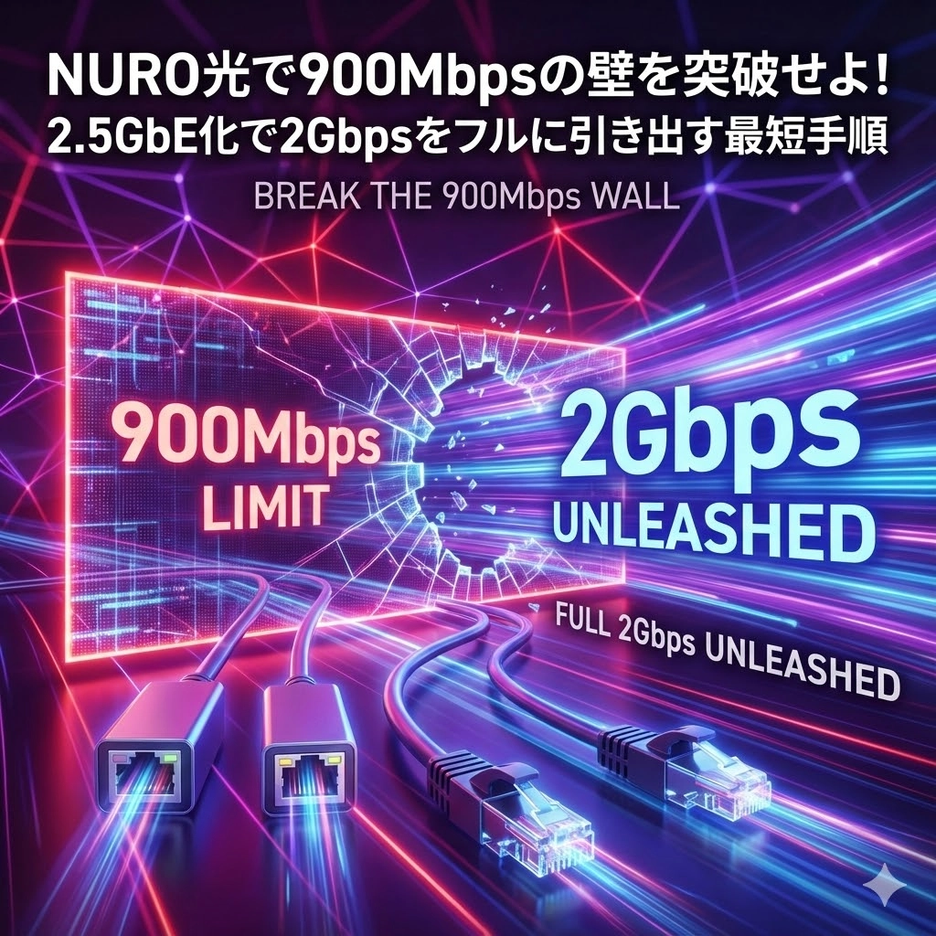 NURO光で900Mbpsの壁を突破せよ！2.5GbE化で2Gbpsをフルに引き出す最短手順