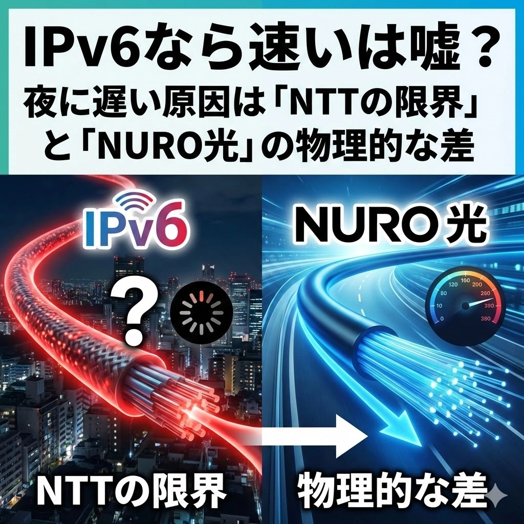 IPv6なら速いは嘘？ 夜に遅い原因は「NTTの限界」と 「NURO光」の物理的な差